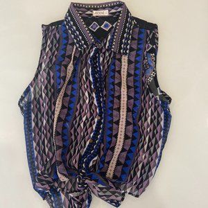Multiple Patterned Sheer Vest